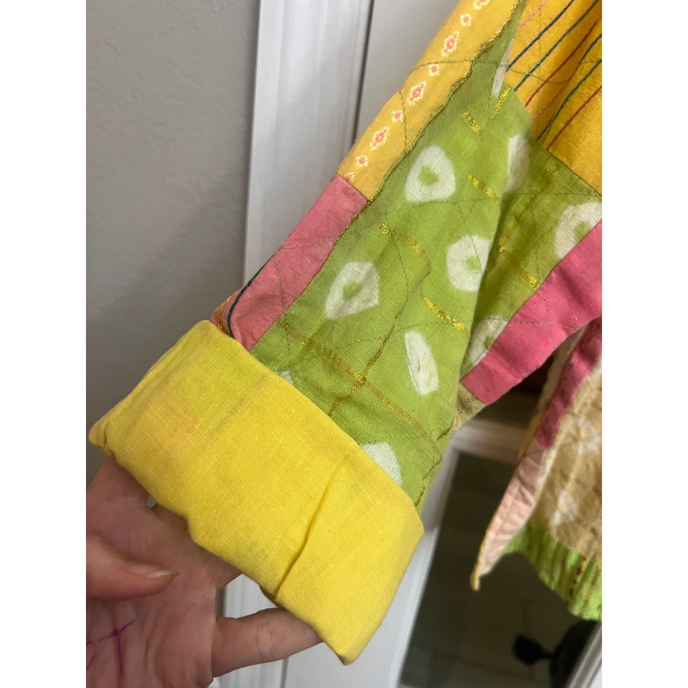 April Cornell Patchwork button up shirt Jacket Wo… - image 3